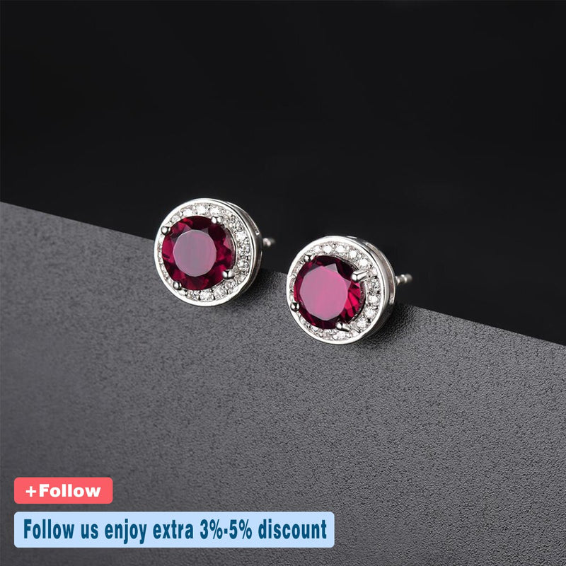 Sterling Silver Rhodolite Garnet Earrings for Women