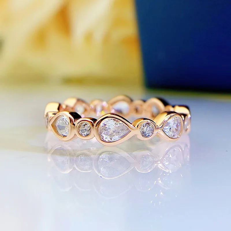 Sterling Silver Eternity Ring with Moissanite for Women