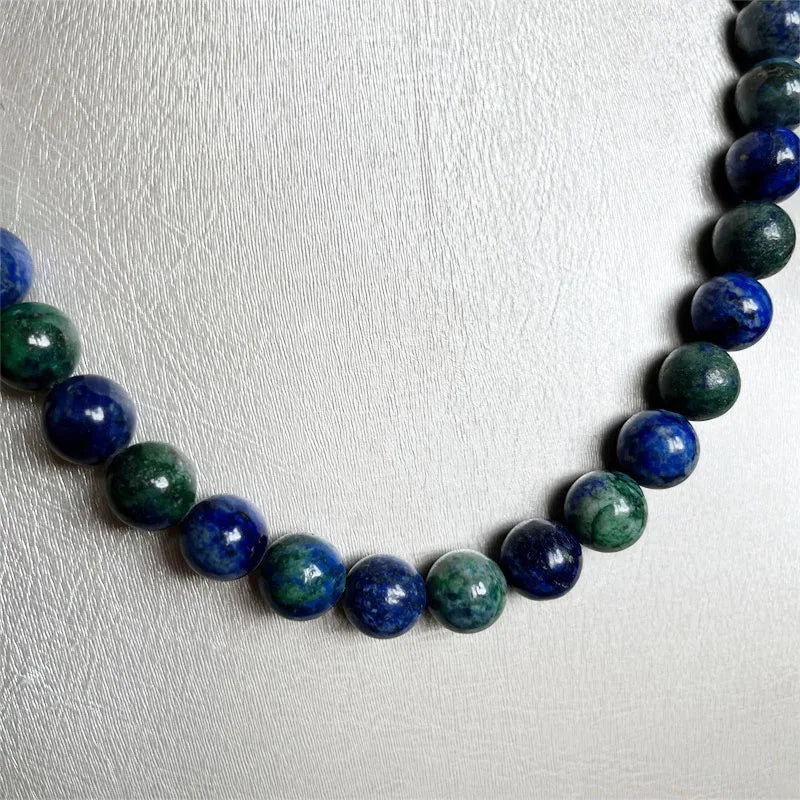 Sterling Silver Lapis Blue Brazilian Azurite 12MM Necklace for Women.