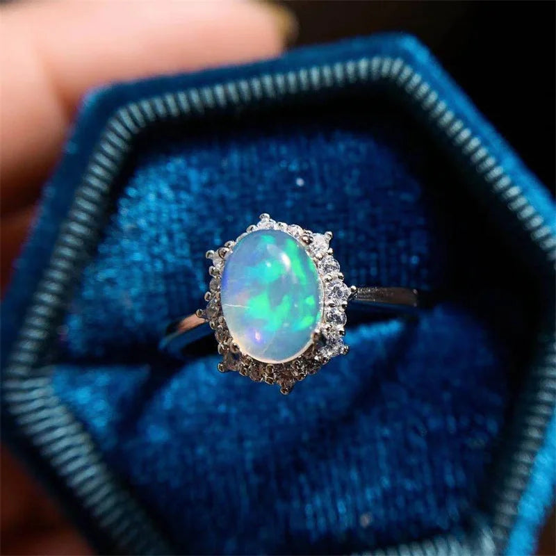 Sterling Silver Opal Ring for Women