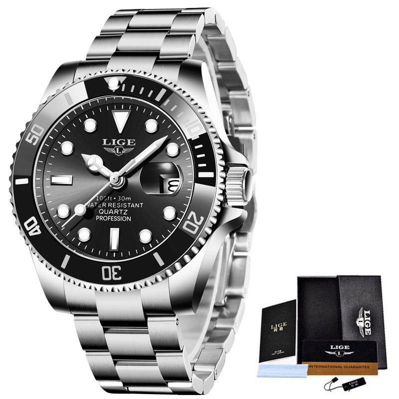 Stainless Steel Luxury Fashion Diver Watch with Date for Men