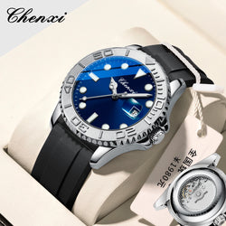 Stainless Steel Silicone Rotatable Quartz Sport Watch for Men