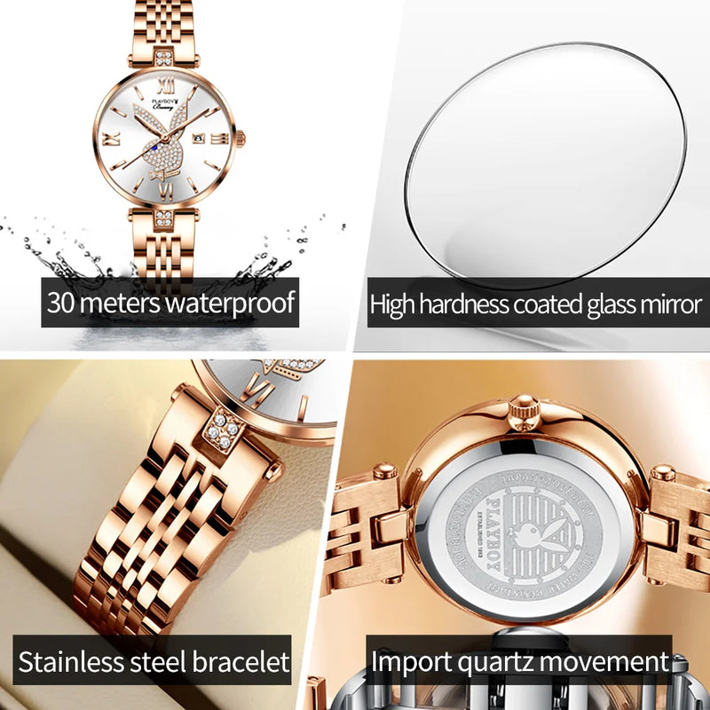 Stainless Steel Elegant Quartz Watch for Women