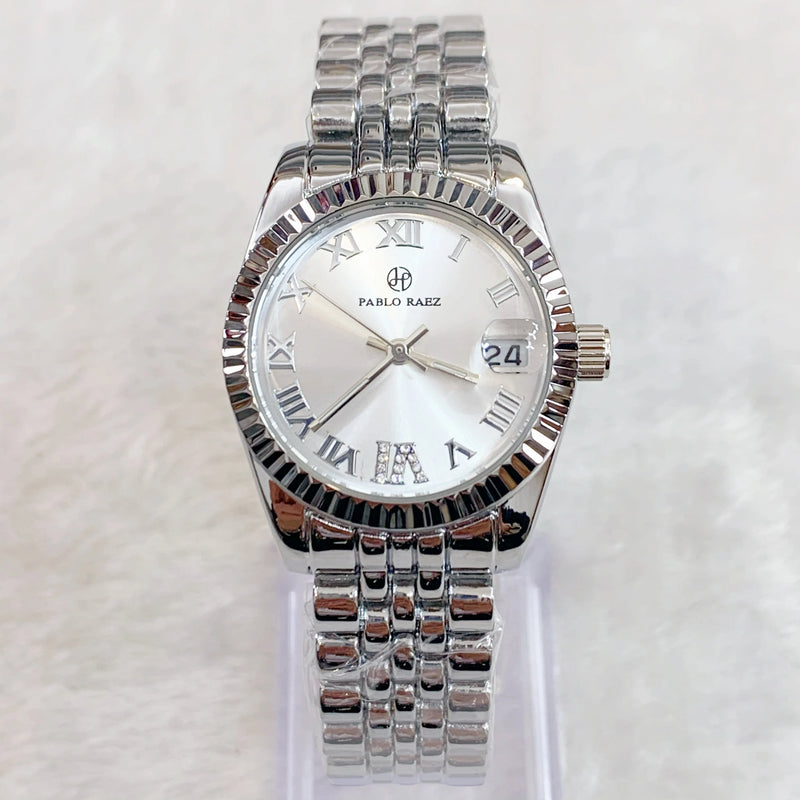 Luxury Oyster-Style Women's Designer Watch with Date Feature & Gold Finish