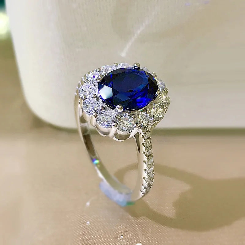 925 Sterling Silver Sapphire Ring for Women