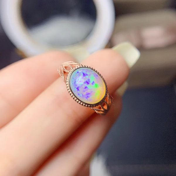 925 Silver White Opal Ring for Women