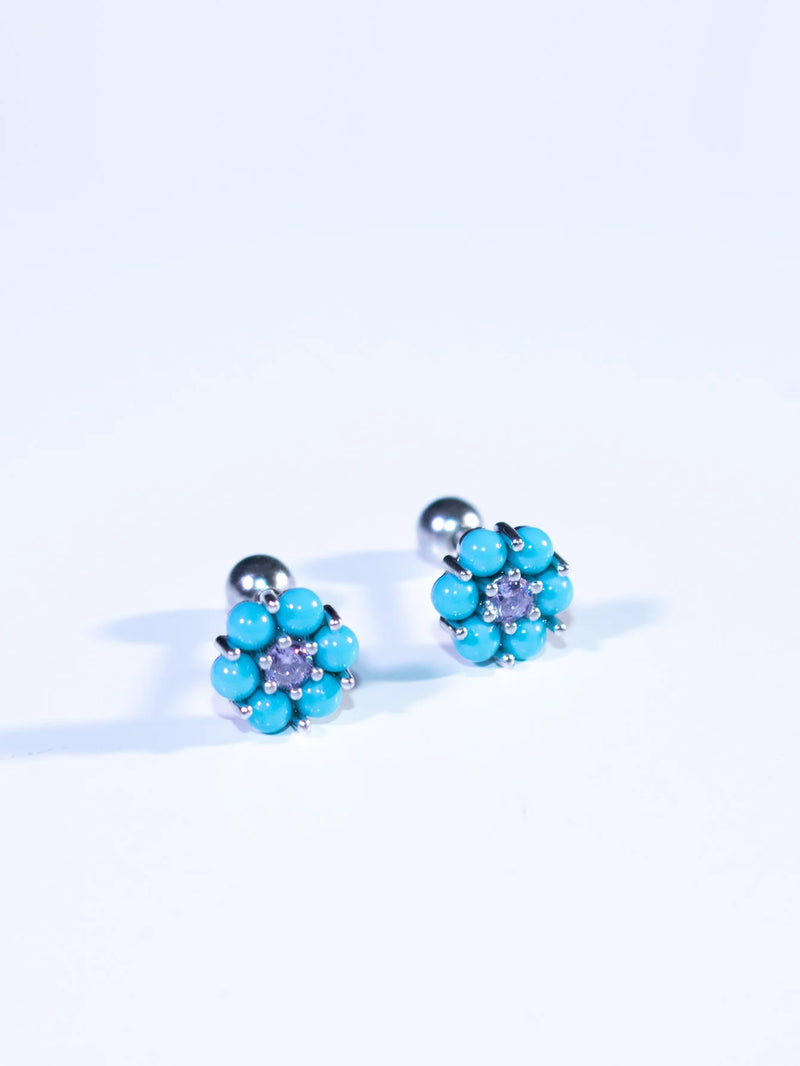 Sterling Silver Turquoise Stud Earrings for Women