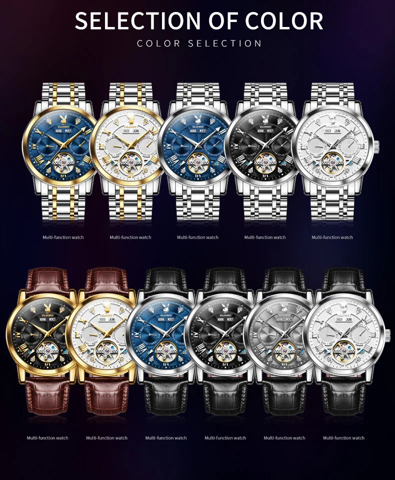 Stainless Steel Automatic Mechanical Watch for Men