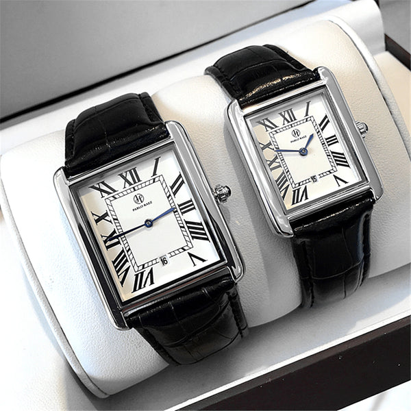 Luxury Square Wristwatch for Fashion-conscious Women and Men: Elegant Quartz Movement Timepiece with Leather Strap