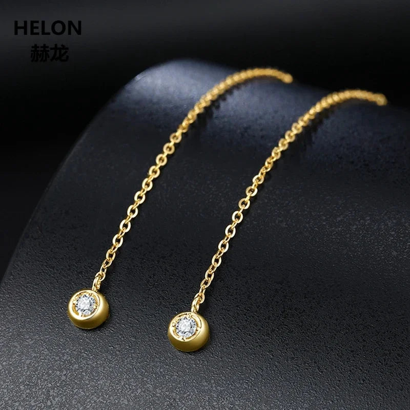 18k Yellow Gold 0.07ctw SI/H Diamond Drop Earrings for Women