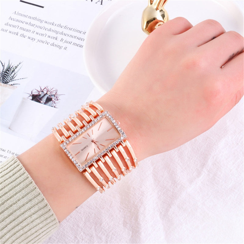 Stainless Steel Hollow Quartz Watch for Women