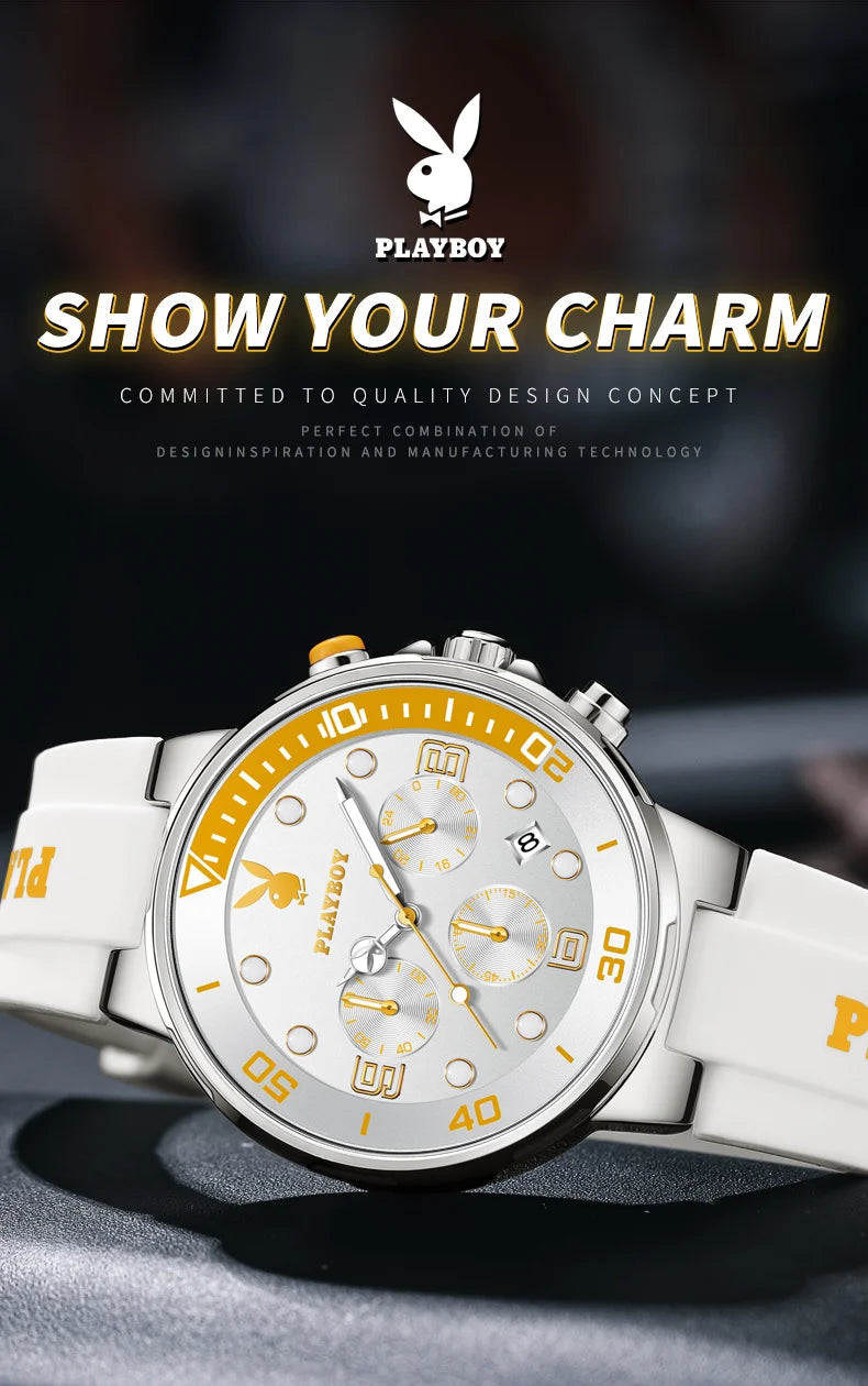 Stainless Steel Silicone Multifunction Sports Watch for Men