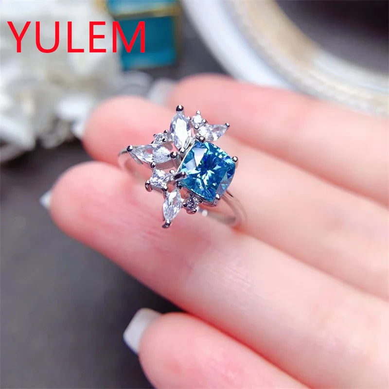 925 Sterling Silver Moissanite Ring for Her