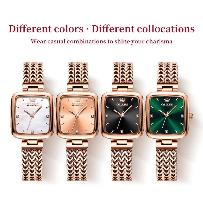 Stainless Steel Quartz Watch, Elegant, Waterproof for Women