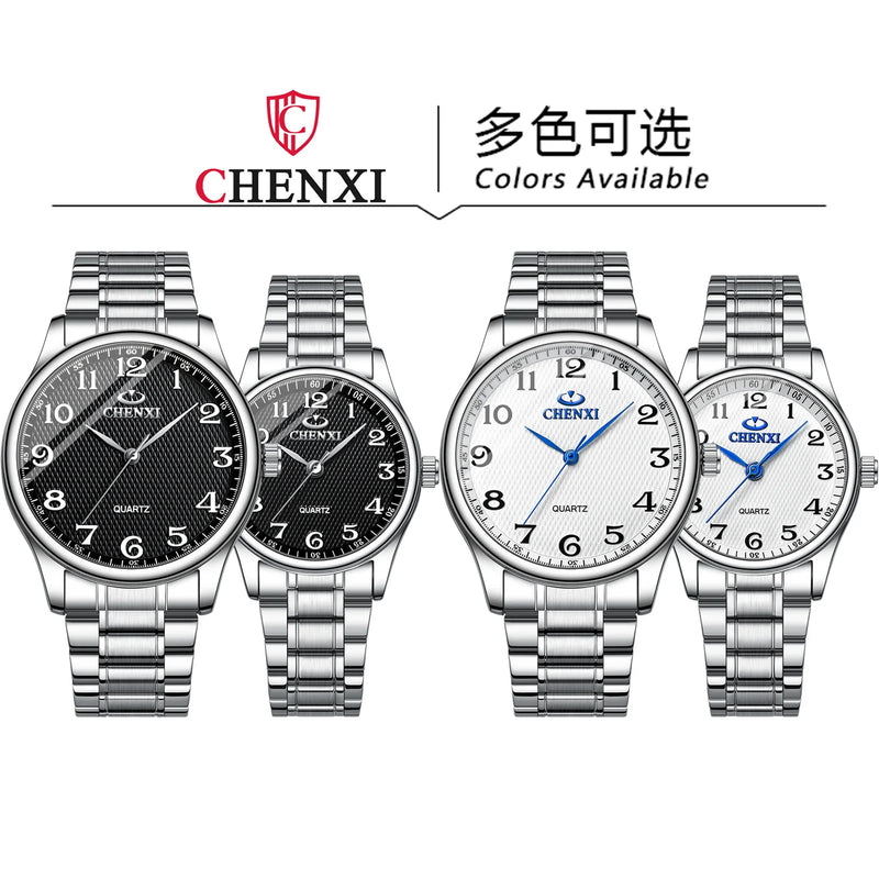 Steel Quartz Casual Watch for Couple