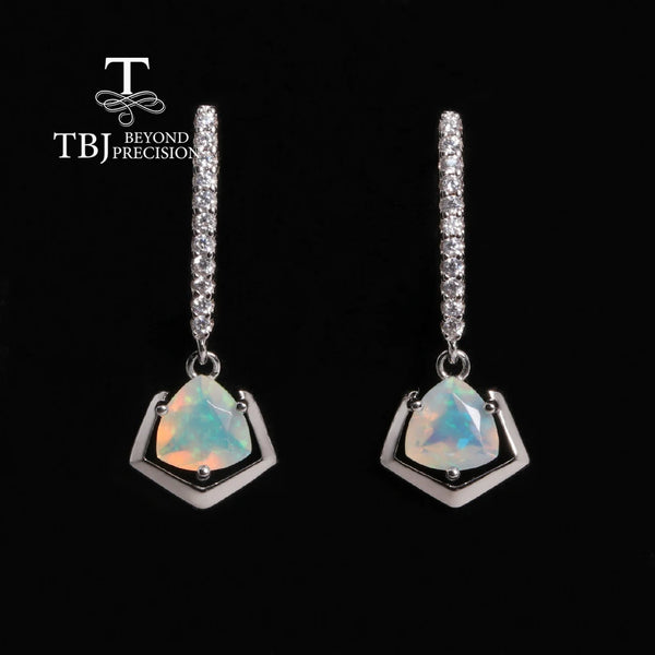 925 Sterling Silver Opal Earrings