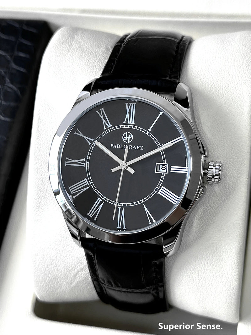 Luxury Men's Waterproof Quartz Watch with Date and Stainless Steel Strap