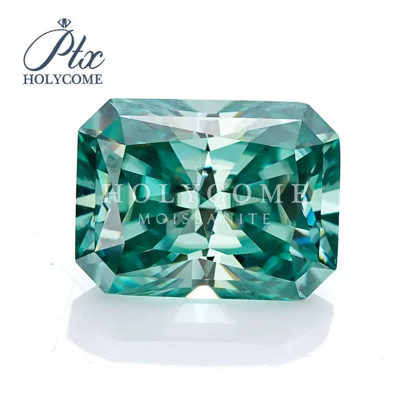 Green Moissanite Loose Gemstones Brilliant & Radiant Cuts