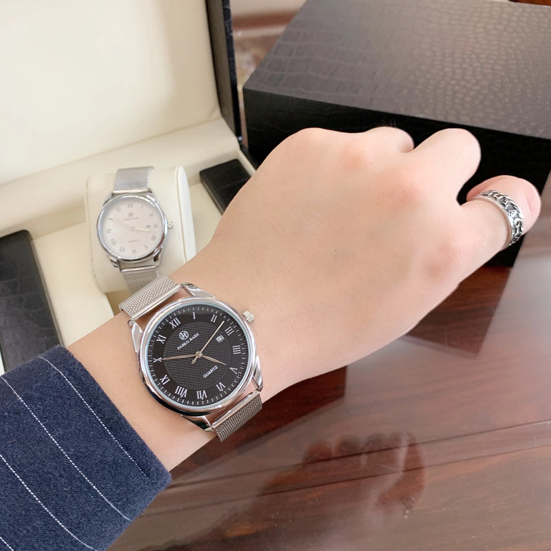 Luxury Stainless Steel Date Quartz Wristwatch for Men – Full Waterproof, Dropshipping Available.