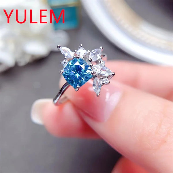 925 Sterling Silver Moissanite Ring for Her