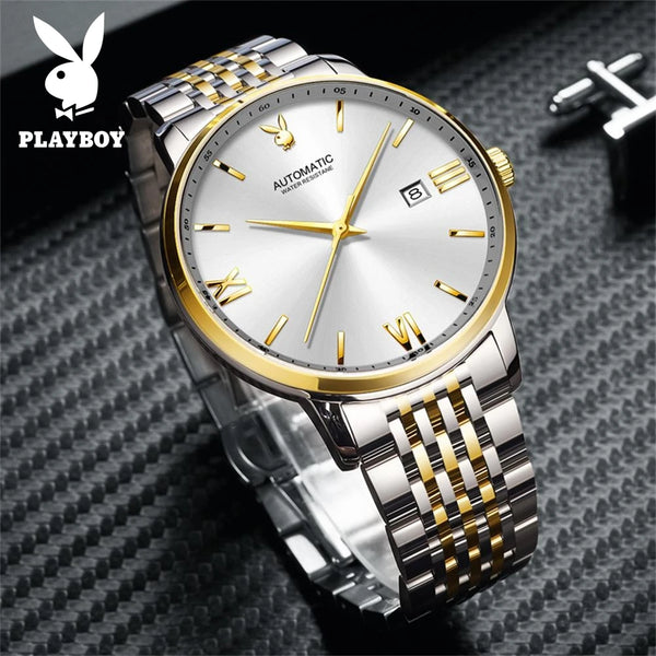 Stainless Steel Automatic Mechanical Watch for Men