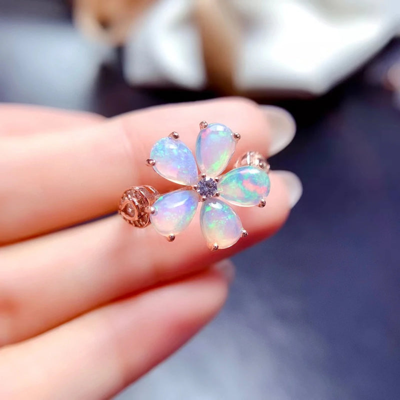 Sterling Silver Opal Ring Fashion Fine Jewelry for Women