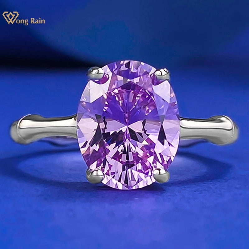 Sterling Silver Amethyst Engagement Ring for Women