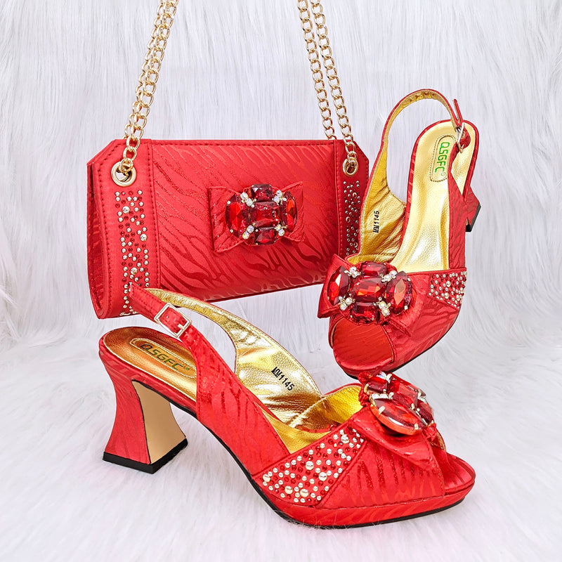 Italian Design Fashion Style Ladies Shoes & Bag Set