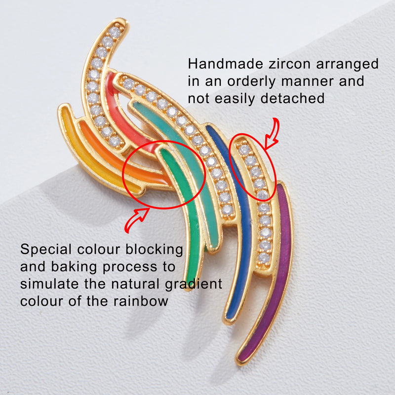 Sterling Silver Rainbow Shaped Earrings for Women