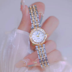 Gold Crystal Diamond Ladies Dress Watch