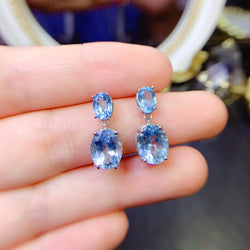 Sterling Silver Topaz Earrings for Women