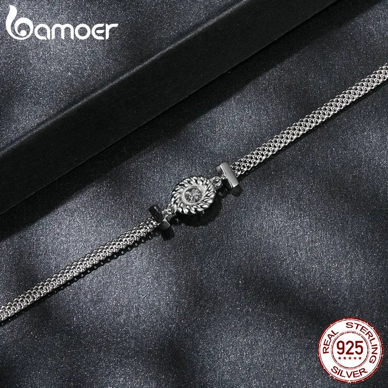 Sterling Silver 0.5ct Moissanite Weaved Bracelet for Women