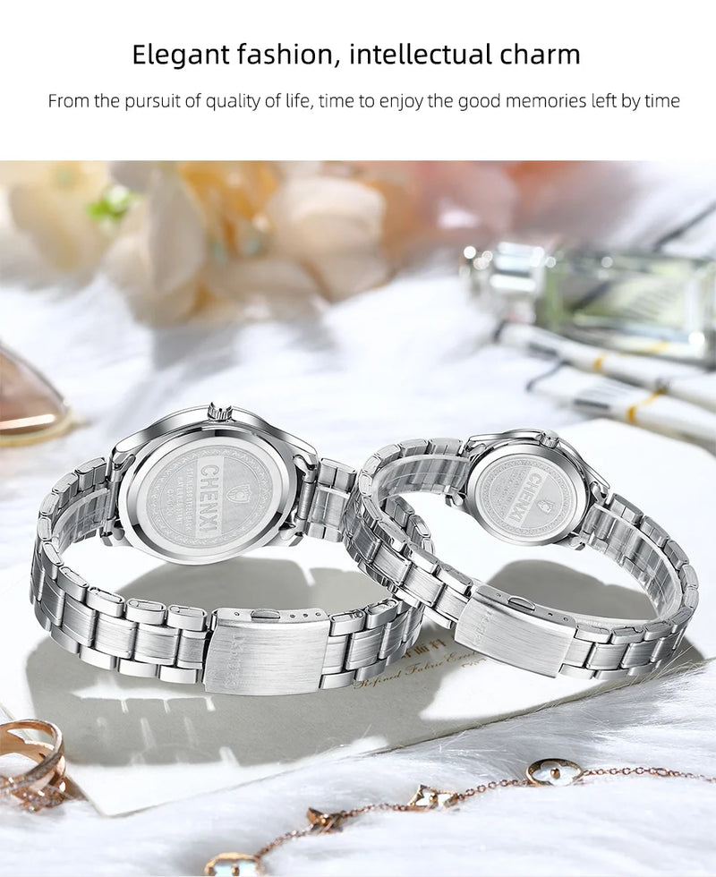 Steel Quartz Casual Watch for Couple