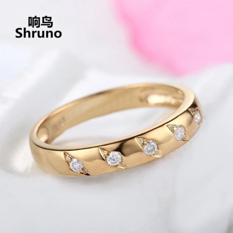 14K Yellow Gold 0.12ct SI/H Diamond Engagement Ring for Women