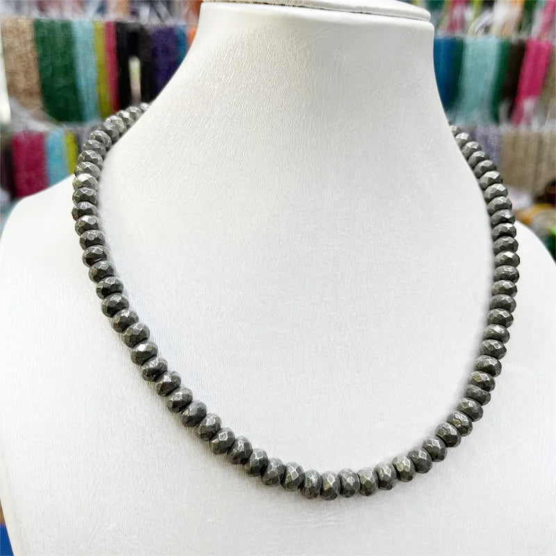 Sterling Silver Iron Pyrite Necklace Choker