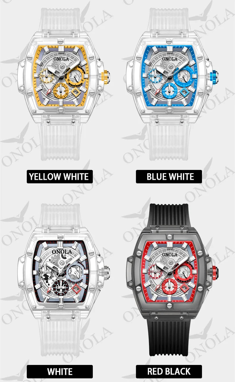 Waterproof Transparent Plastic Watch, Silicone with Quartz Movement for Men and Women