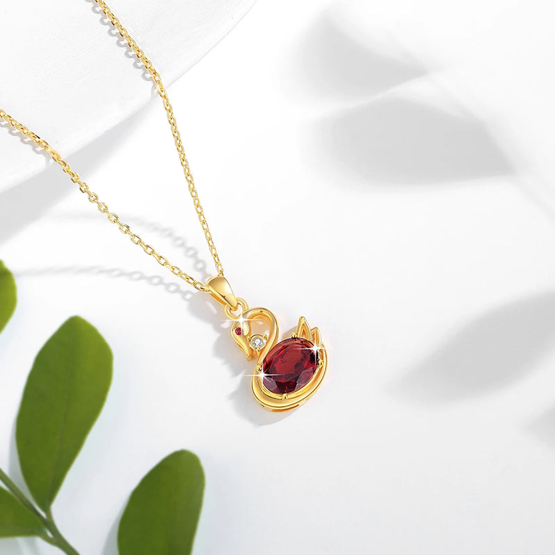 18K Gold Garnet Pendant for Women