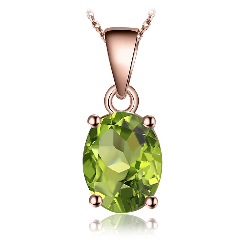 Rose Gold Plated 2.2ct Peridot Pendant for Women