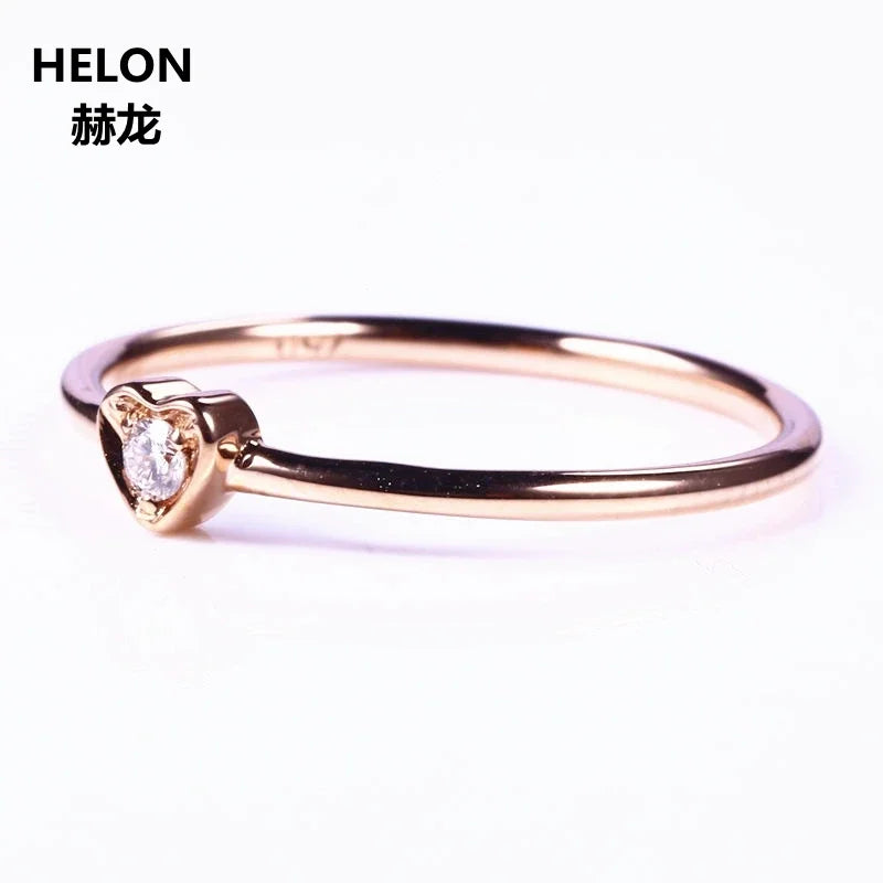 18k Rose Gold VS/H Natural Diamonds Heart Engagement Ring for Women