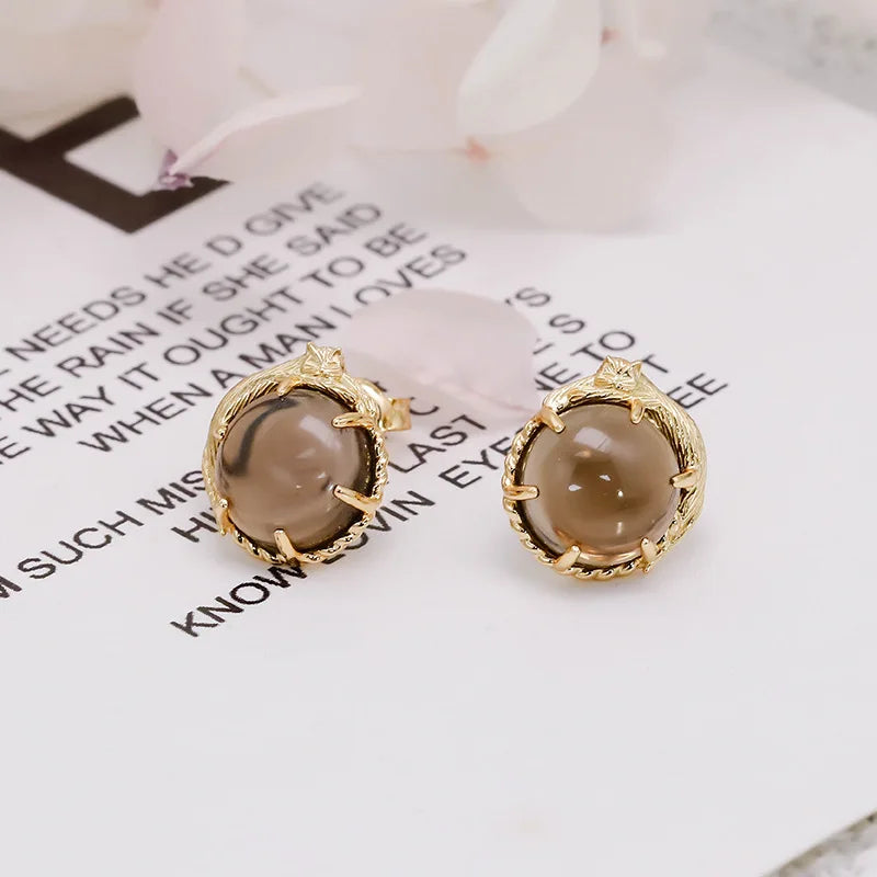 925 Sterling Silver Smoky Quartz Drop Earrings for Women