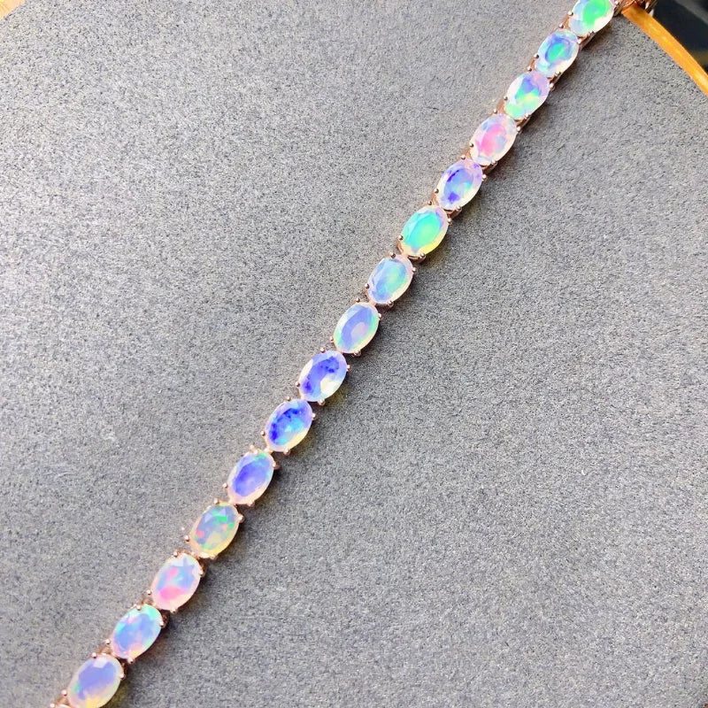 Sterling Silver Fire Opal Bracelet