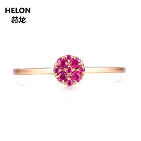 14k Rose Gold Natural Ruby Ring for Women