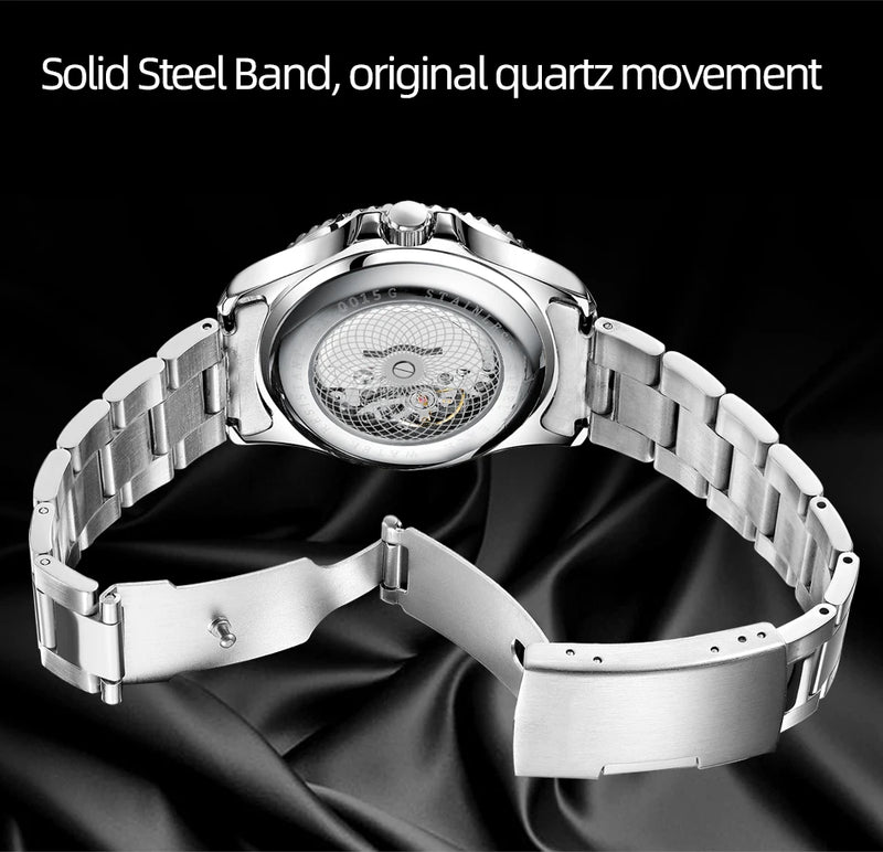 Transparent Hollow Bottom Quartz Watch for Men