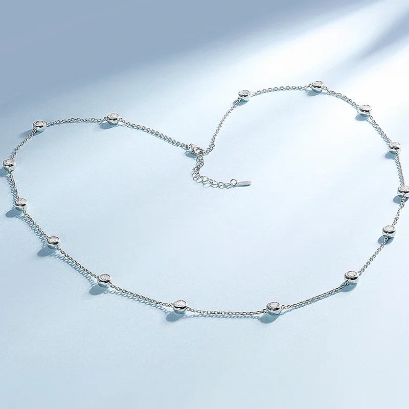 Silver Moissanite Necklace for Women