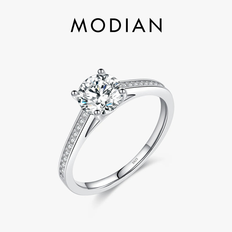 925 Sterling Silver 1CT Moissanite Ring for Women