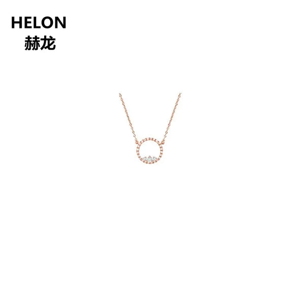 18k Rose Gold Natural Diamond Pendant Necklace for Women