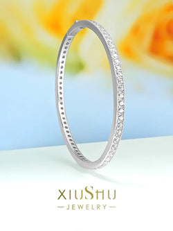 925 Sterling Silver White Diamond Bracelet for Women