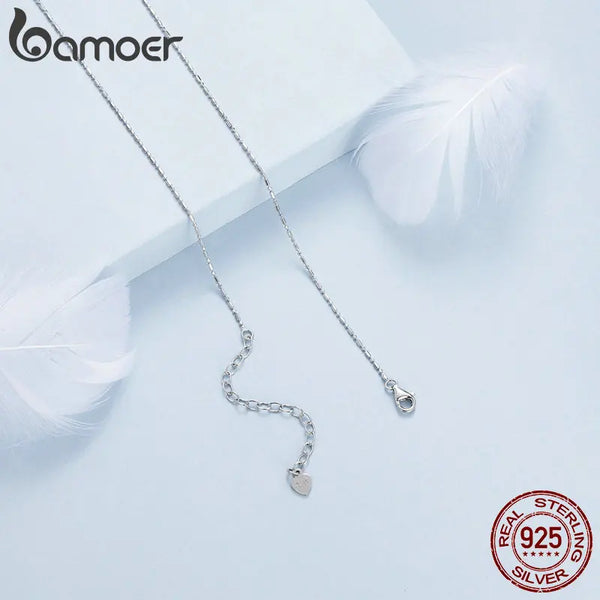 925 Sterling Silver Shimmering Basic Chain Necklace for Women