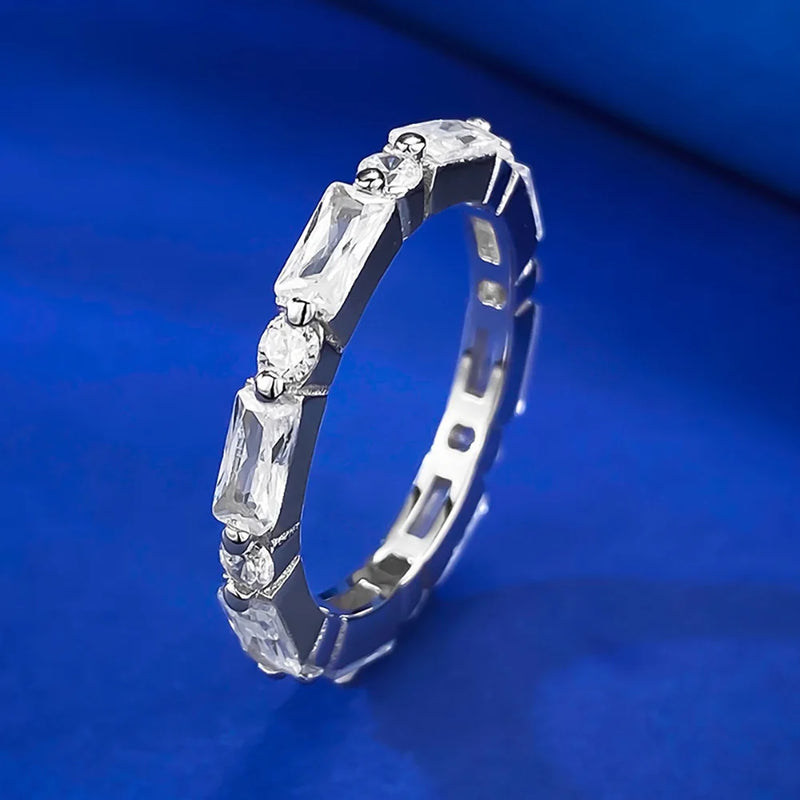 925 Sterling Silver High Carbon Diamond Ring for Women