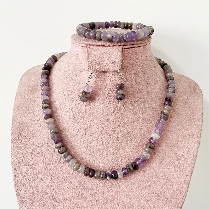 Sterling Silver Amethyst Jewelry Set for Women